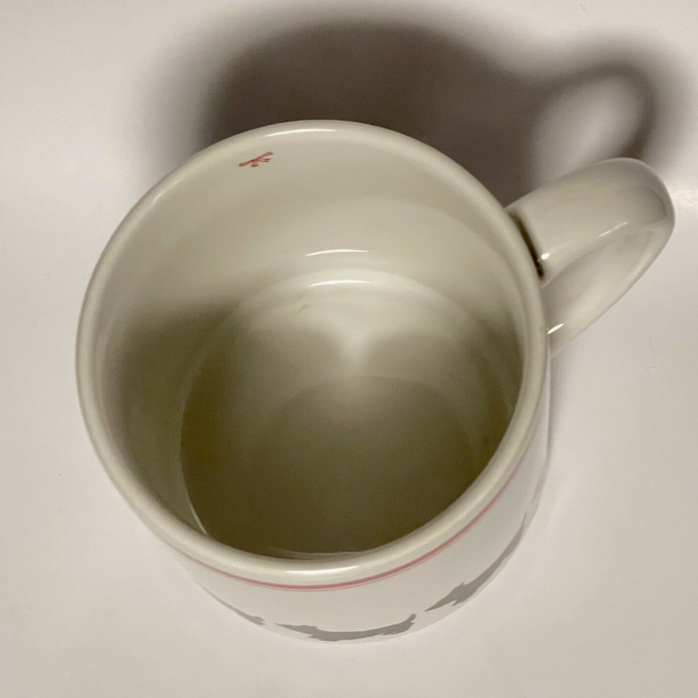 Dog Scottie set of 3 Dog Coffee Mugs White with Red Stripes & Red Bows, CUTE! - Picture 6 of 7